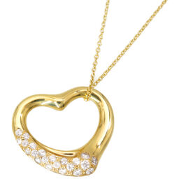 Tiffany TIFFANY & Co. Open Heart 750YG Diamond Necklace Necklace K18 Yellow Gold / Diamond Gold 0165 Ladies