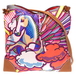 Hermes HERMES Silky City PM Pegasus Pop Shoulder Bag Silk / Valenia Multicolor T Engraved 0058 Ladies