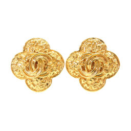 Chanel CHANEL Coco Mark Vintage Flower Earrings Metal / Metal Gold 0276 Ladies