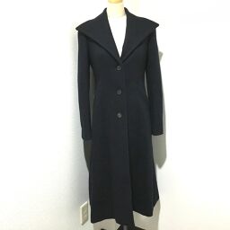 Dior Dior Wool Coat A-line Apparel Long Coat Wool / Silk Ladies Black Black x Dark Navy