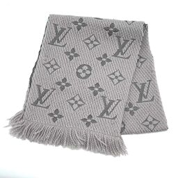 LOUIS VUITTON Louis Vuitton M74742 Monogram Eshal Progomania Stole Muffler Wool Ladies Gripeluru Gray