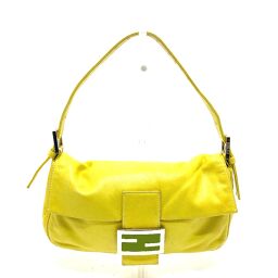 FENDI FENDI FF metal fittings Mamma bucket shoulder bag shoulder bag leather ladies yellow