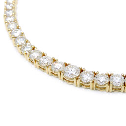 HARRY WINSTON Tennis Diamond 750 Yellow Gold Ladies Necklace DH64820 [Used] A rank