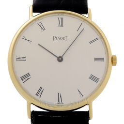 PIAGET Piaget 8065 Round 750 Yellow Gold x Leather Women's Men's Watch DH66558 [Used] A rank
