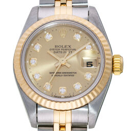 ROLEX ロレックス 69173G デイトジャスト W番 1994〜1995年製 10P ダイヤモンド ステンレススチール×750イエローゴールド 自動巻き(手巻付き) レディース 腕時計 DH66870       【中古】Aランク