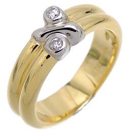 TIFFANY & Co. Tiffany 750YG 750WG Signature Diamond 750 Yellow Gold x 750 White Gold No. 7.5 Ladies Ring / Ring DH67135 [Used] A rank