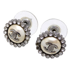 CHANEL Coco Mark Fake Pearl Metal Women's Earrings DH67169 [Used]