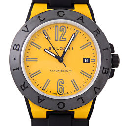 BVLGARI Bvlgari DG41SMC Diagono Magnesium Date Automatic Men's Yellow Dial Watch DH67179 [Used] A rank