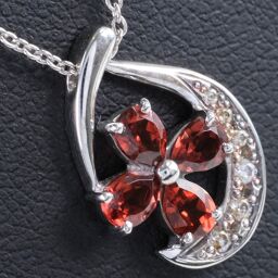 ESTELLE Sterling Silver x Garnet Ladies Necklace [Used] A-Rank
