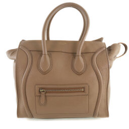 CELINE Celine Luggage Mini Shopper 165213GFL.04FG Leather Camel Beige Women's Handbag [Used]