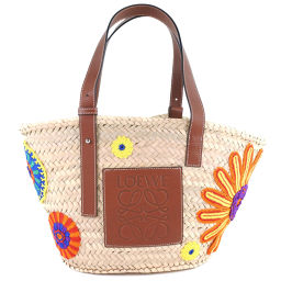LOEWE LOEWE Basket Sunflower Beige Ladies Handbag [Used] SA Rank