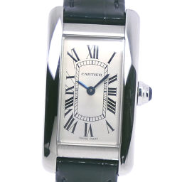 Cartier カルティエ タンクアメリカンsm 新型 Wsta0016 ステンレススチール レザー ネイビー クオーツ レディース シルバー文字盤 腕時計 中古 Aランク ー The Best Place To Buy Brand Bags Watches Jewelry Bramo
