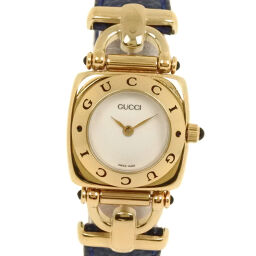 GUCCI Gucci 6300L Stainless Steel x Leather Gold Quartz Analog Display Ladies White Dial Watch [Used] A-Rank