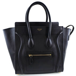 CELINE Celine Luggage Mini Calf Black Ladies Handbag [Used]
