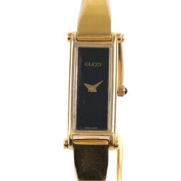 GUCCI Gucci 1500L Stainless Steel Gold Quartz Women&#39;s Black Dial Watch [Pre]