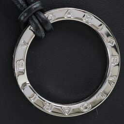 BVLGARI Bvlgari Bvlgari Keyring Silver 925 x Leather Silver / Black Unisex Necklace [Used] A-Rank