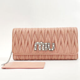 MIUMIU Miu Miu Long Wallet Materasse Leather Pink [Used] Ladies