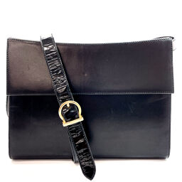 Salvatore Ferragamo Shoulder Bag BW-215186 Shoulder Bag Leather / Patent Leather Black [Used] Ladies