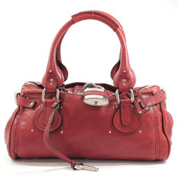 Chloe Chloe Handbag Paddington Leather Red [Used] Ladies