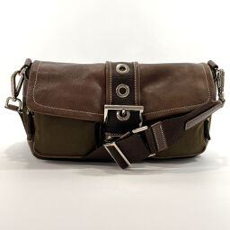 PRADA Prada Shoulder Bag Nylon / Leather Khaki Khaki [Used] Men's