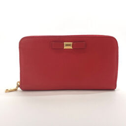 MIUMIU long wallet leather red [used] ladies
