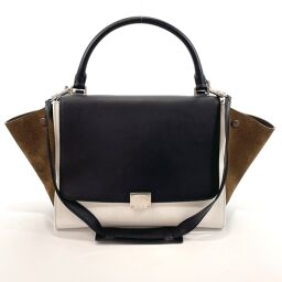 CELINE Celine Handbag S-CE-0113 Trapeze Leather / Suede Black Black [Used] Ladies