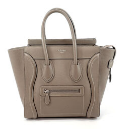 CELINE Celine Handbag 167793DRU.0950 Luggage Micro Leather Gray [Used] Ladies