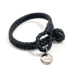 BOTTEGAVENETA Bottega Veneta Bracelet Intrecciato Leather Black [Used] Unisex
