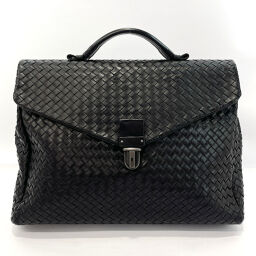 BOTTEGA VENETA Business Bag Intrecciato Leather Black [Used] Men's