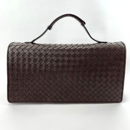 BOTTEGA VENETA Handbag Intrecciato Vintage Leather Dark Brown [Used] Ladies