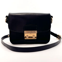 MIUMIU Shoulder Bag Leather Black [Used] Ladies