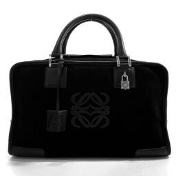 LOEWE Loewe Handbag Amazona 36 Suede / Leather Black [Used] Ladies