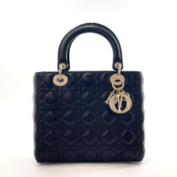 Dior Dior Tote Bag M0565ONGE_M900 Lady Dior Canage Lambskin Black [Used] Ladies