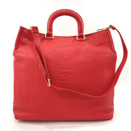PRADA Prada Tote Bag BR4617 2way Leather Red [Used] Ladies