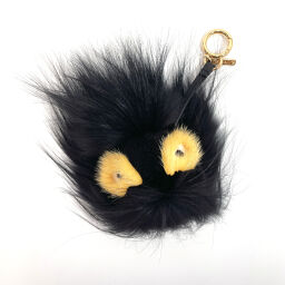 FENDI FENDI Keychain 7AR390 Y4C Bag Charm Monster Bag Bugs Black [Used] Ladies