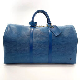 LOUIS VUITTON Louis Vuitton Boston Bag M42965 Keepall 50 Epi Leather Blue [Used] Unisex