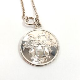 HERMES Hermes Necklace Exlibris MM Silver 925 Silver [Used] Ladies