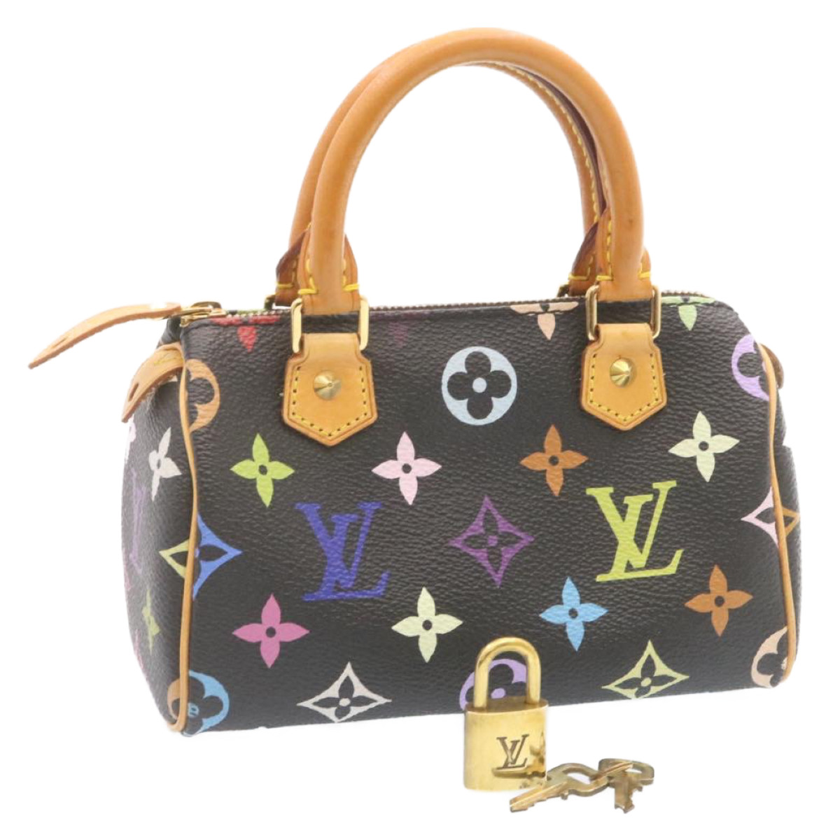 LOUIS VUITTON Monogram Multicolor Mini Speedy Hand Bag Black LOUIS VUITTON Monogram Multicolor Mini Speedy Hand Bag Black