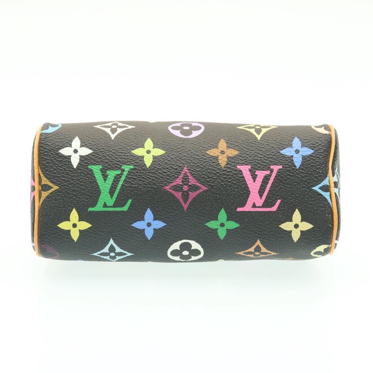 LOUIS VUITTON Monogram Multicolor Mini Speedy Hand Bag Black