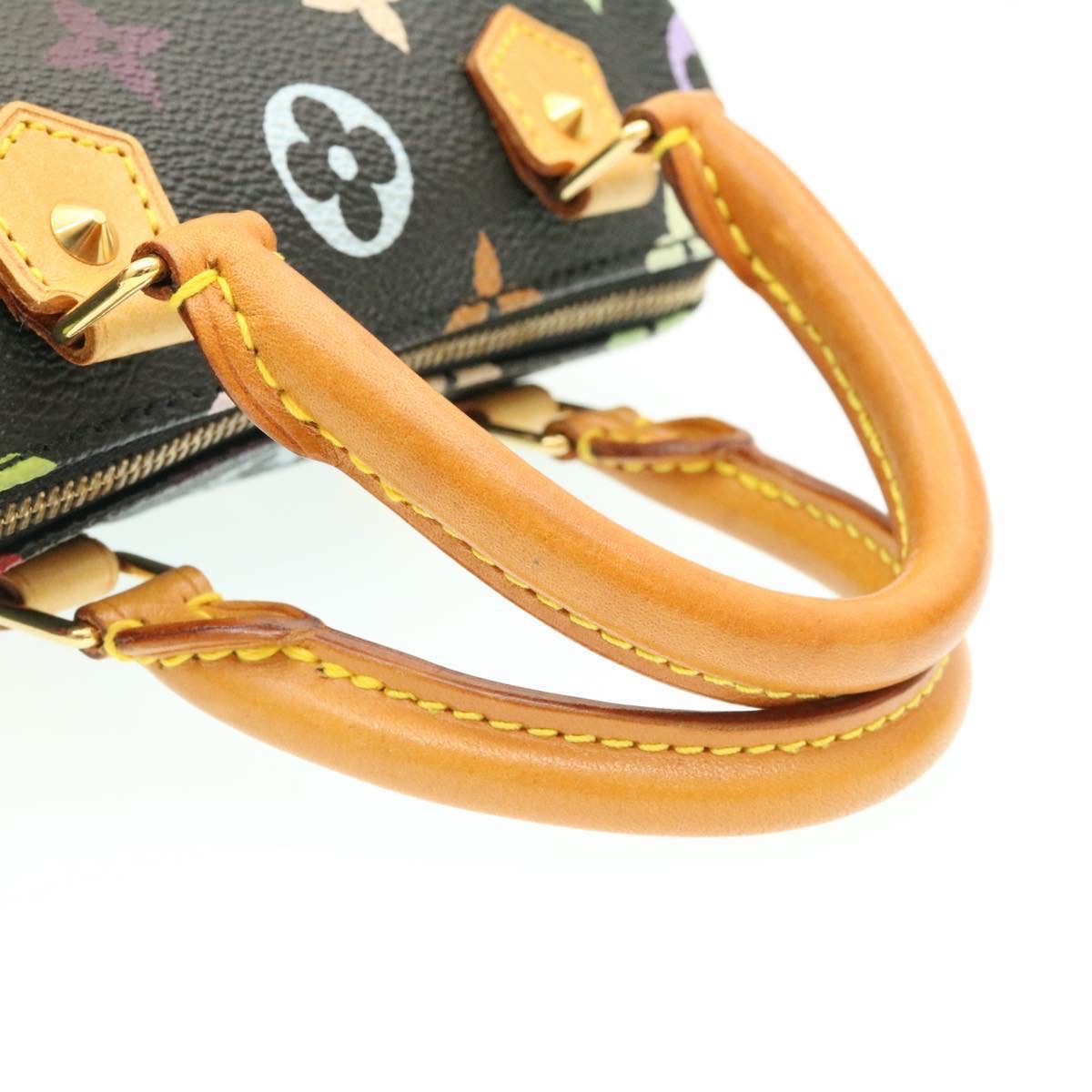 LOUIS VUITTON Monogram Multicolor Mini Speedy Hand Bag Black