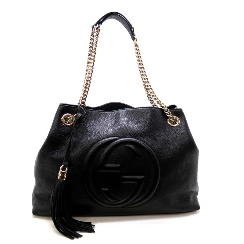 Auth Gucci Black Calfskin Soho Shoulder Bag 308982 (DH52892) | eBay