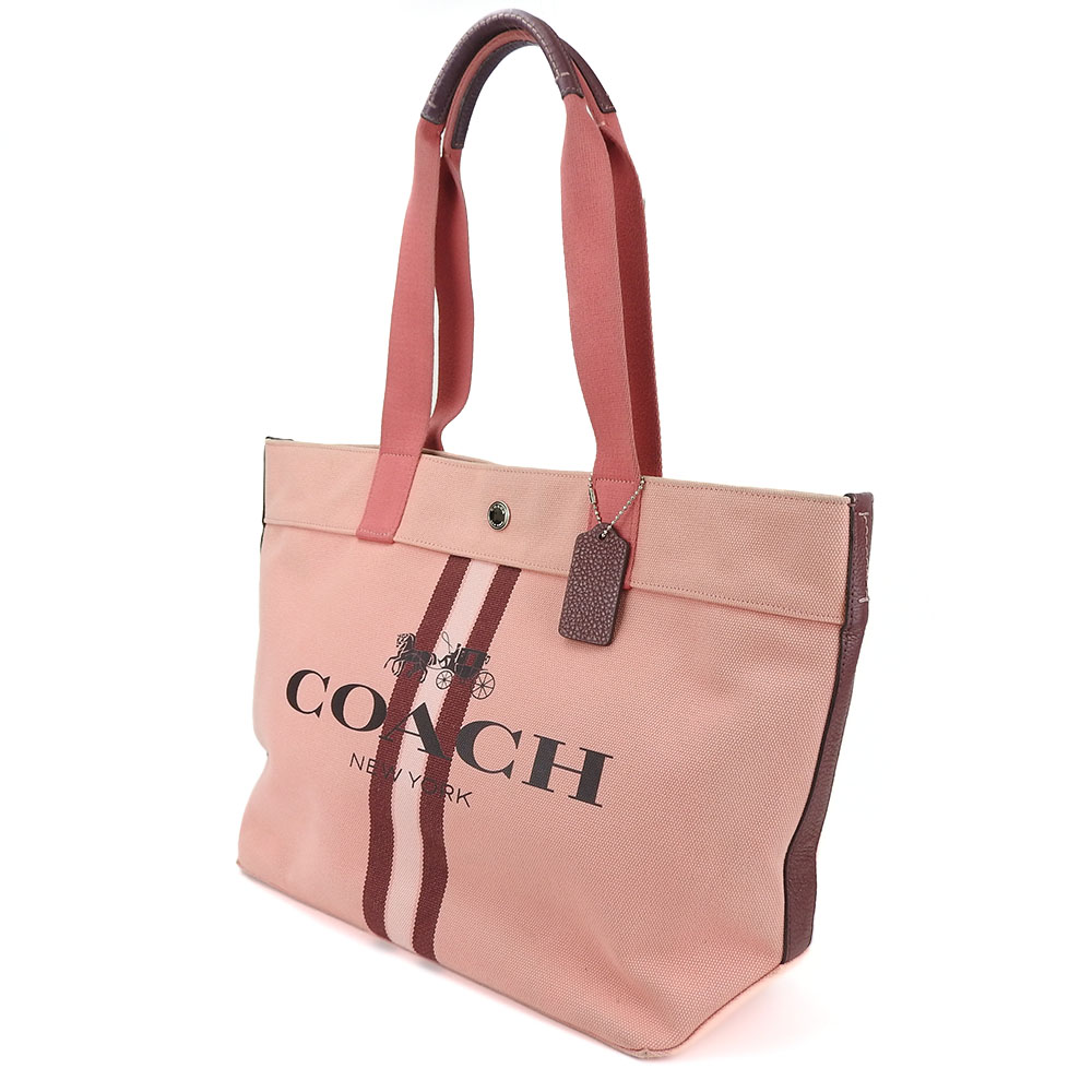 中古】 コーチ トートバッグ 391 キャンバス ピンク ボルドー ロゴ レディース 女性 COACH｜COACH コーチ｜店舗買取｜バッグ＞ トートバッグ｜USEDのアパレル通販サイト - SMASELL（スマセル）