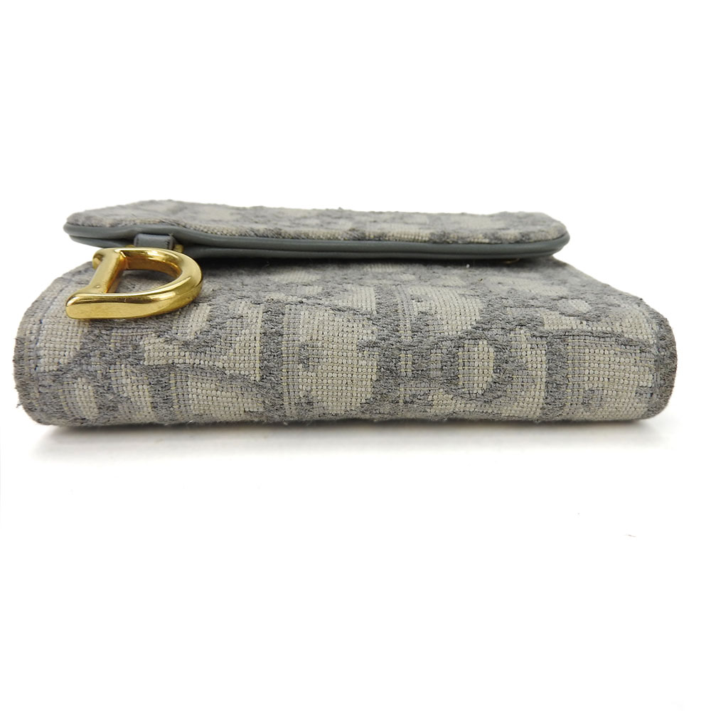 美品♡Dior ✨三つ折り財布 グレー系 キャンバス Dior 三つ折り財布 グレー キャンバス