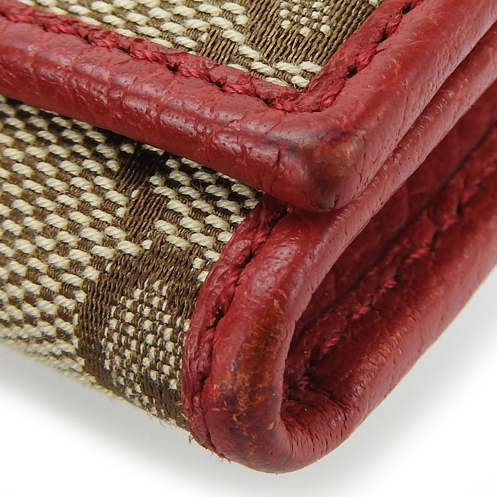 GUCCI 二つ折り財布 ベージュ/レッド