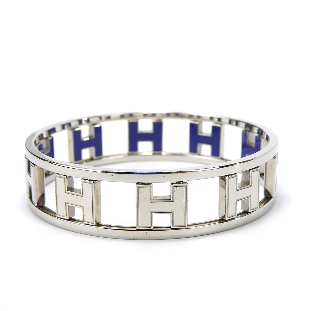 HERMES バングル シルバー・ホワイト・ブルー HERMES バングル シルバー・ホワイト・ブルー