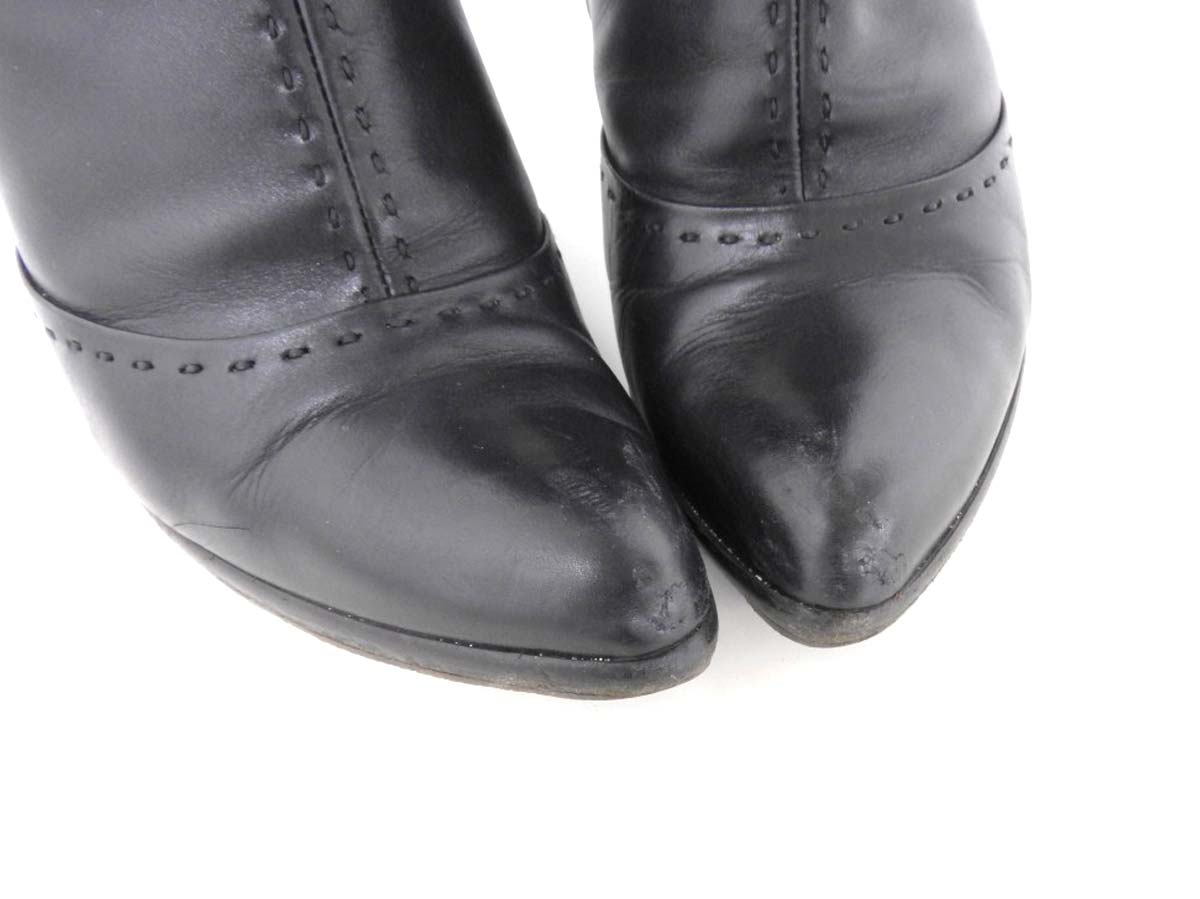 LOUIS VUITTON Belt Strap Women&#39;s Long Boots Leather Black Black 36 1/2 | eBay