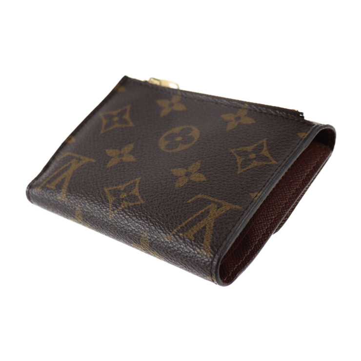 LOUIS VUITTON Tri-fold wallet M60402 leather Brown Initial engraving | eBay