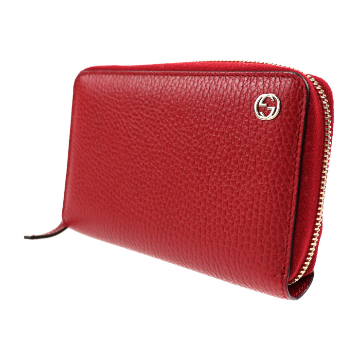 GUCCI wallet 464884 leather Red Medium Zip AroundWallet | eBay