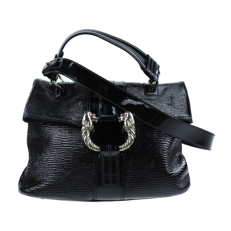 BVLGARI Handbag 32356 Patent leather black 2WAY Shoulder Bag | eBay