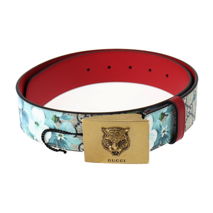 gucci flower belt blue